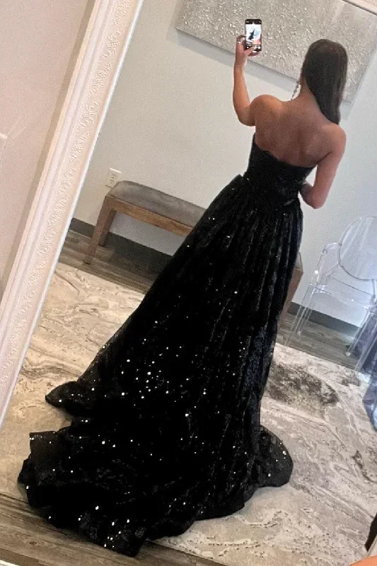 black-plunging-v-neck-sequins-embroidered-strapless-long-prom-dress