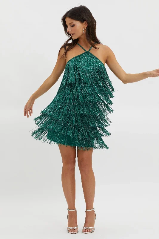 boulevarde-fringe-trim-mini-dress-dark-green