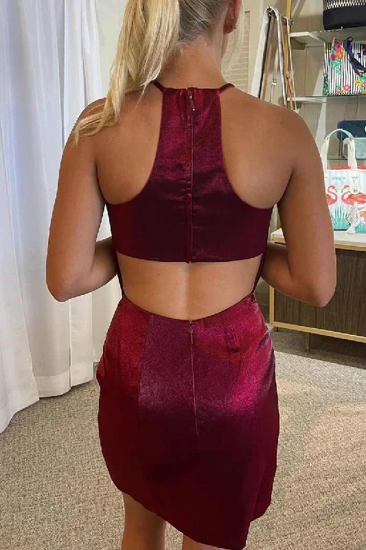 burgundy-halter-cutout-back-tight-party-dress