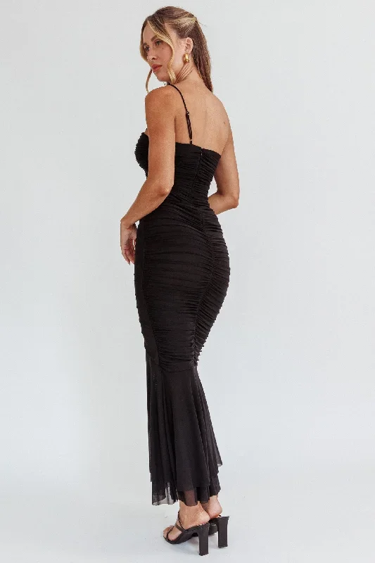 by-chance-one-strap-ruched-maxi-dress-black