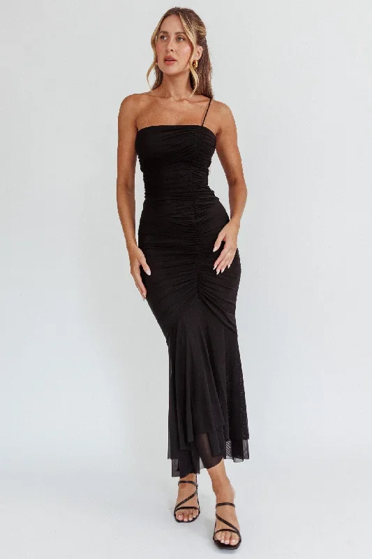 by-chance-one-strap-ruched-maxi-dress-black