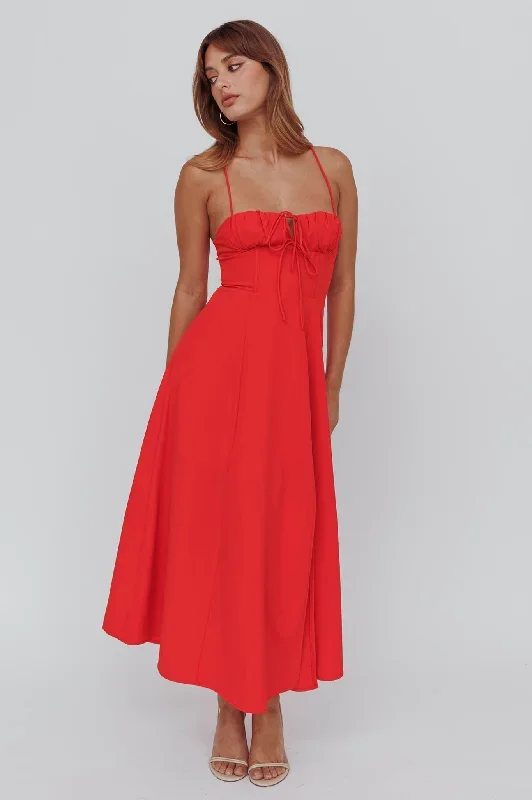 euro-summer-split-hem-midi-dress-red