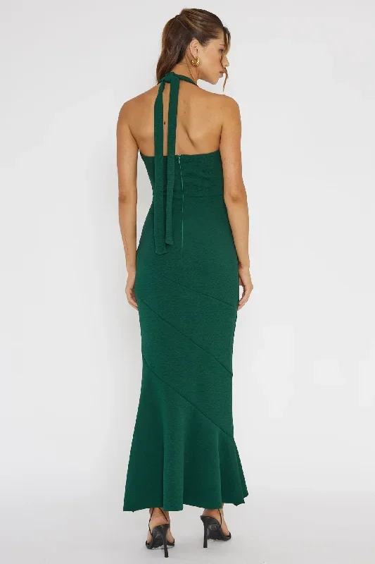 fire-of-stars-halterneck-midi-dress-forest-green