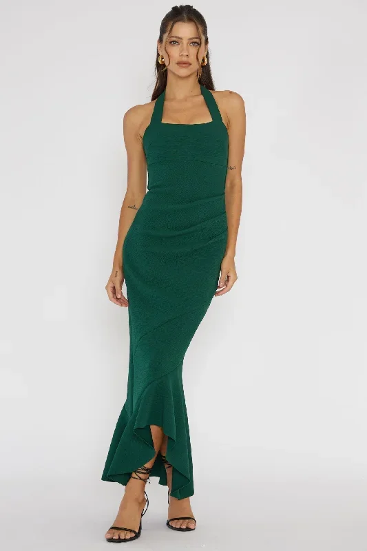 fire-of-stars-halterneck-midi-dress-forest-green