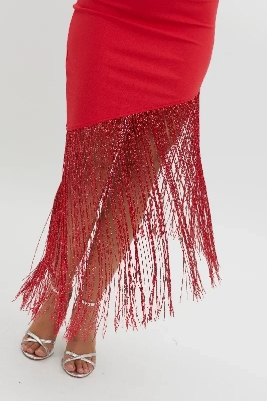 glitz-asymmetrical-fringe-hem-dress-red