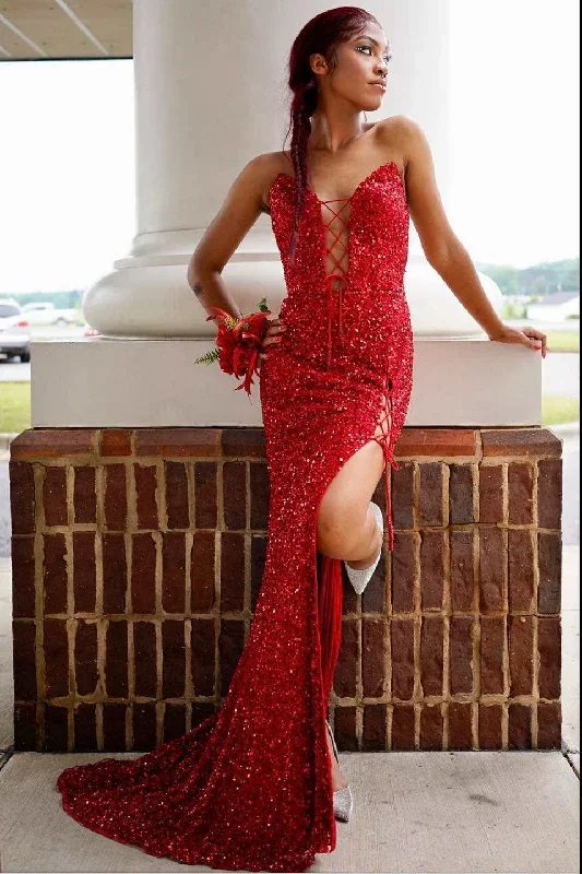 gold-v-neck-mermiad-sequins-lace-up-front-slit-long-prom-dress