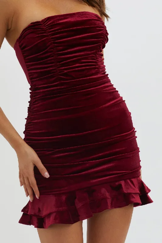 hollyberry-ruched-velvet-mini-dress