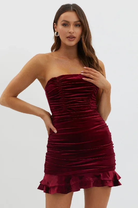 hollyberry-ruched-velvet-mini-dress