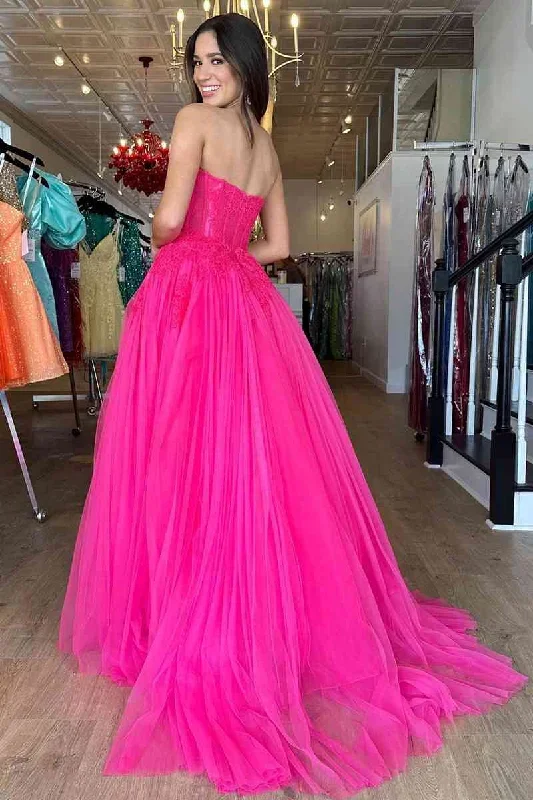 hot-pink-sweetheart-a-line-long-party-dress-with-appliques