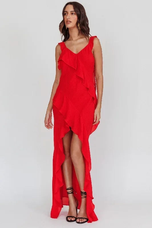 johannson-ruffle-trim-maxi-dress-red