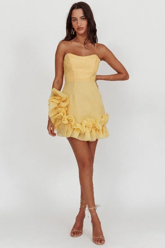 lamour-toujours-frill-accent-mini-dress-lemon