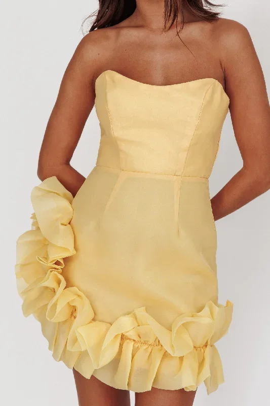 lamour-toujours-frill-accent-mini-dress-lemon