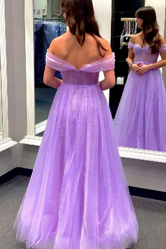 lavender-off-the-shoulder-bustier-a-line-prom-gown