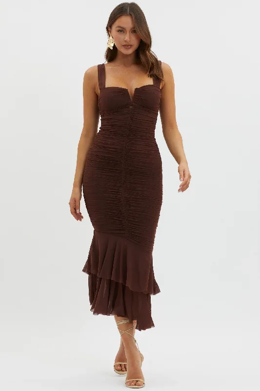 nadia-ruched-fishtail-maxi-dress-chocolate