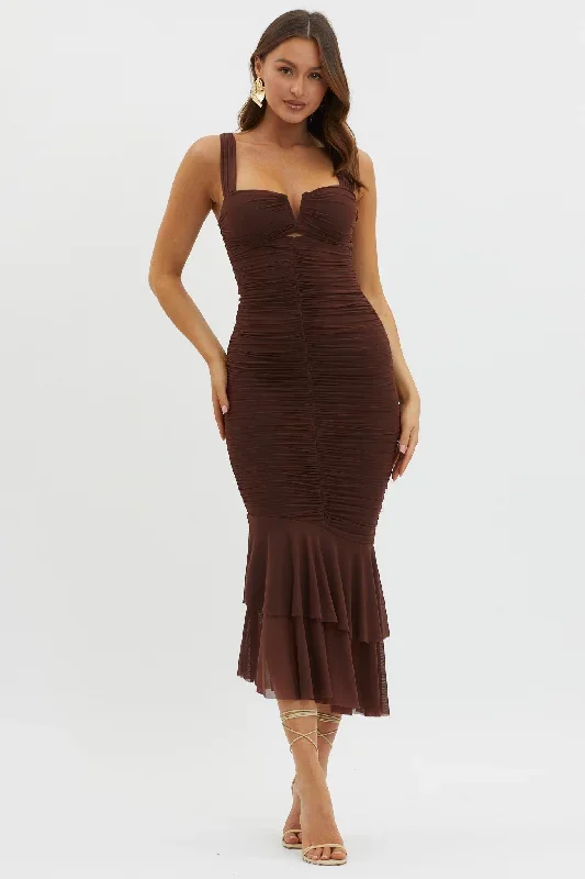 nadia-ruched-fishtail-maxi-dress-chocolate