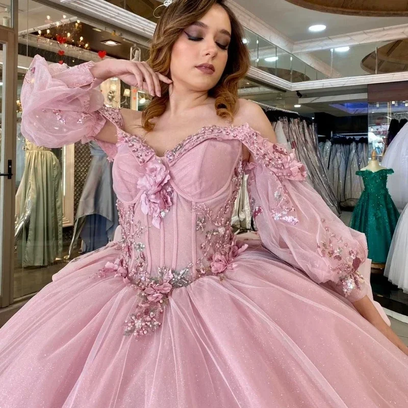 pink-shiny-ball-gown-off-the-shoulder-quinceanera-dresses-3d-flowers-appliques-lace-beads-tull-corset-vestidos-de-15-anos