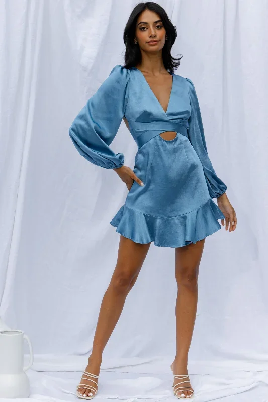 playa-vista-long-sleeve-frill-hem-dress-blue