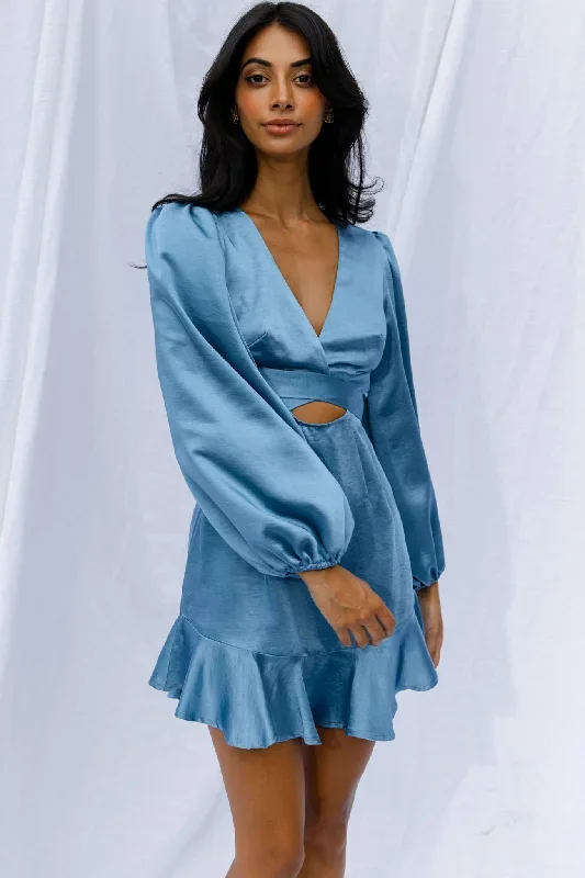 playa-vista-long-sleeve-frill-hem-dress-blue