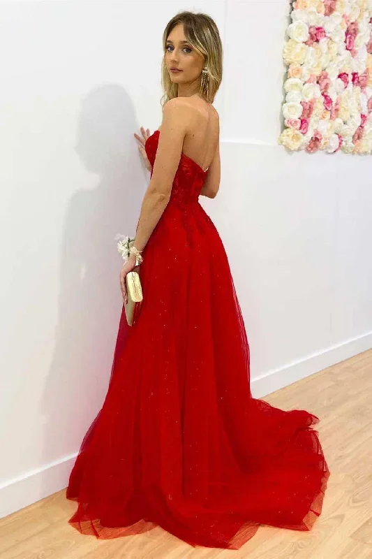 red-strapless-a-line-long-prom-dress-with-appliques