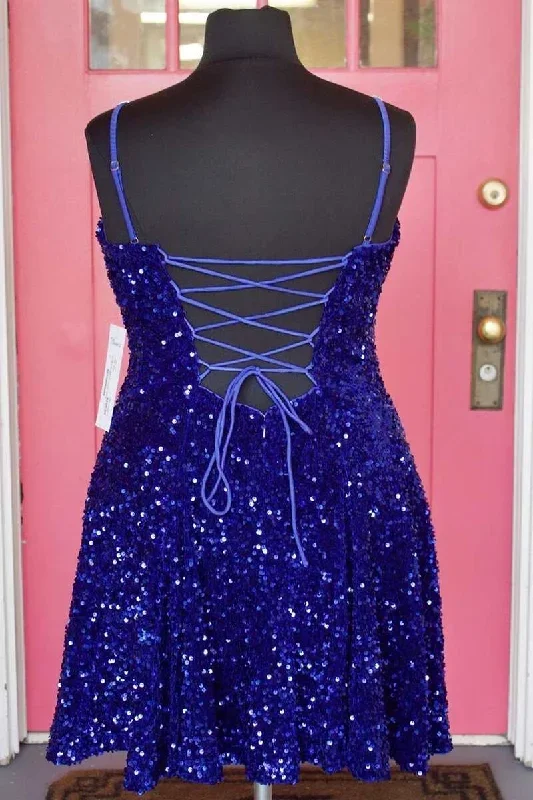 royal-blue-sequin-v-neck-straps-lace-up-back-homecoming-dress