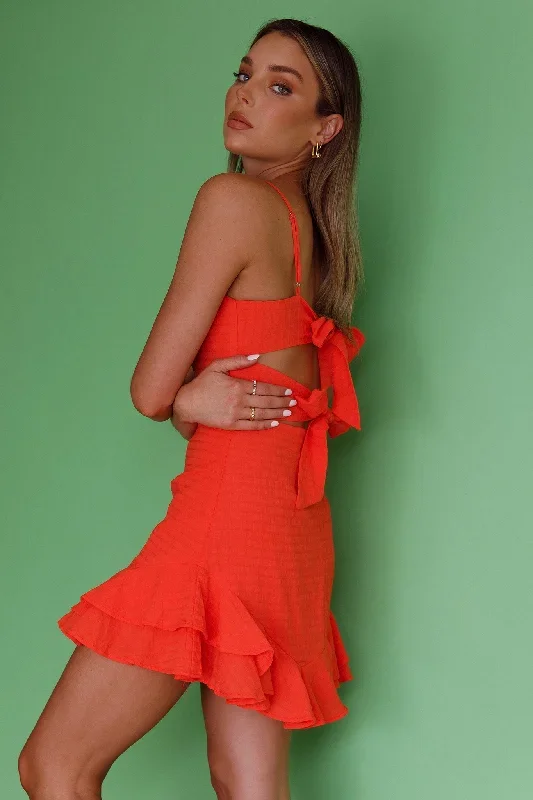 Sarah Kay Double Bow Party Dress Orange