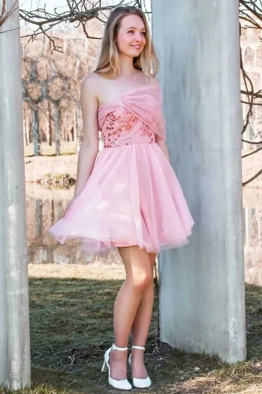 shining-pink-sequined-strapless-short-homecoming-dress