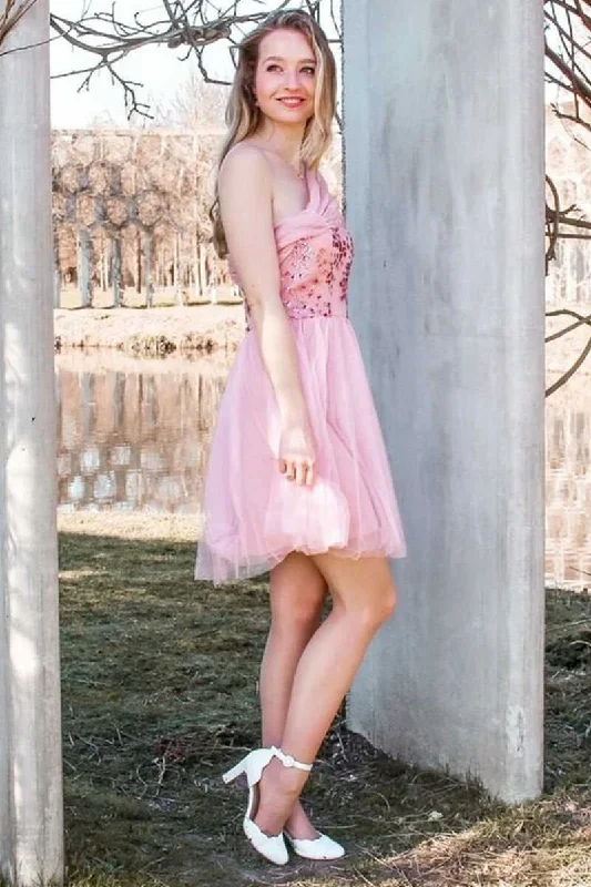 shining-pink-sequined-strapless-short-homecoming-dress