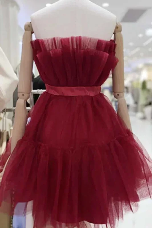 sweet-hot-pink-strapless-a-line-short-party-dress