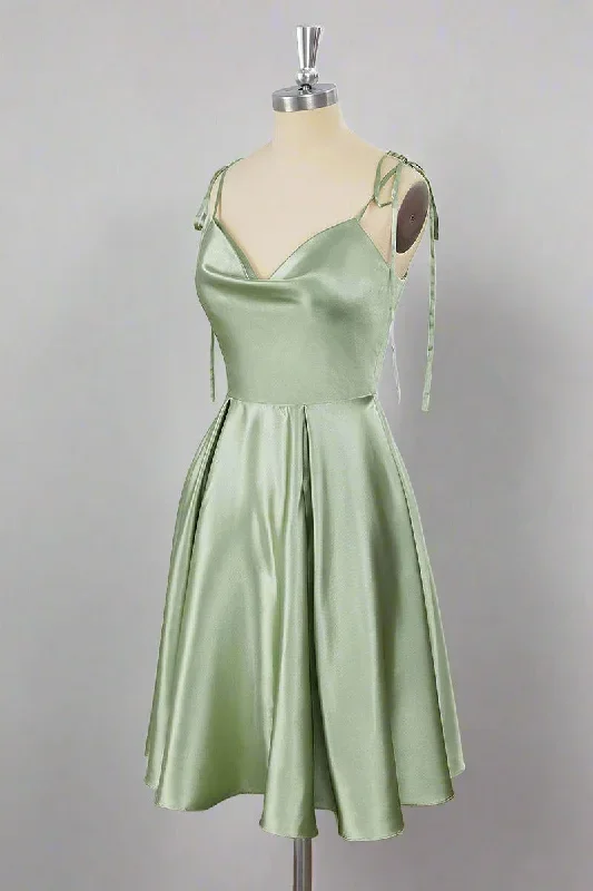 tie-shoulder-sage-green-cowl-neck-a-line-short-party-dress-fancyvestido