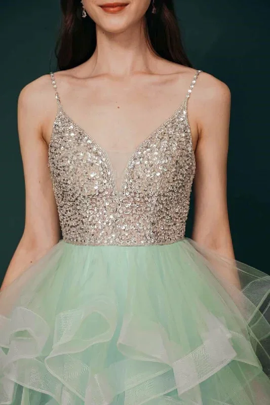 tulle-sequin-short-party-dress-pink-and-green